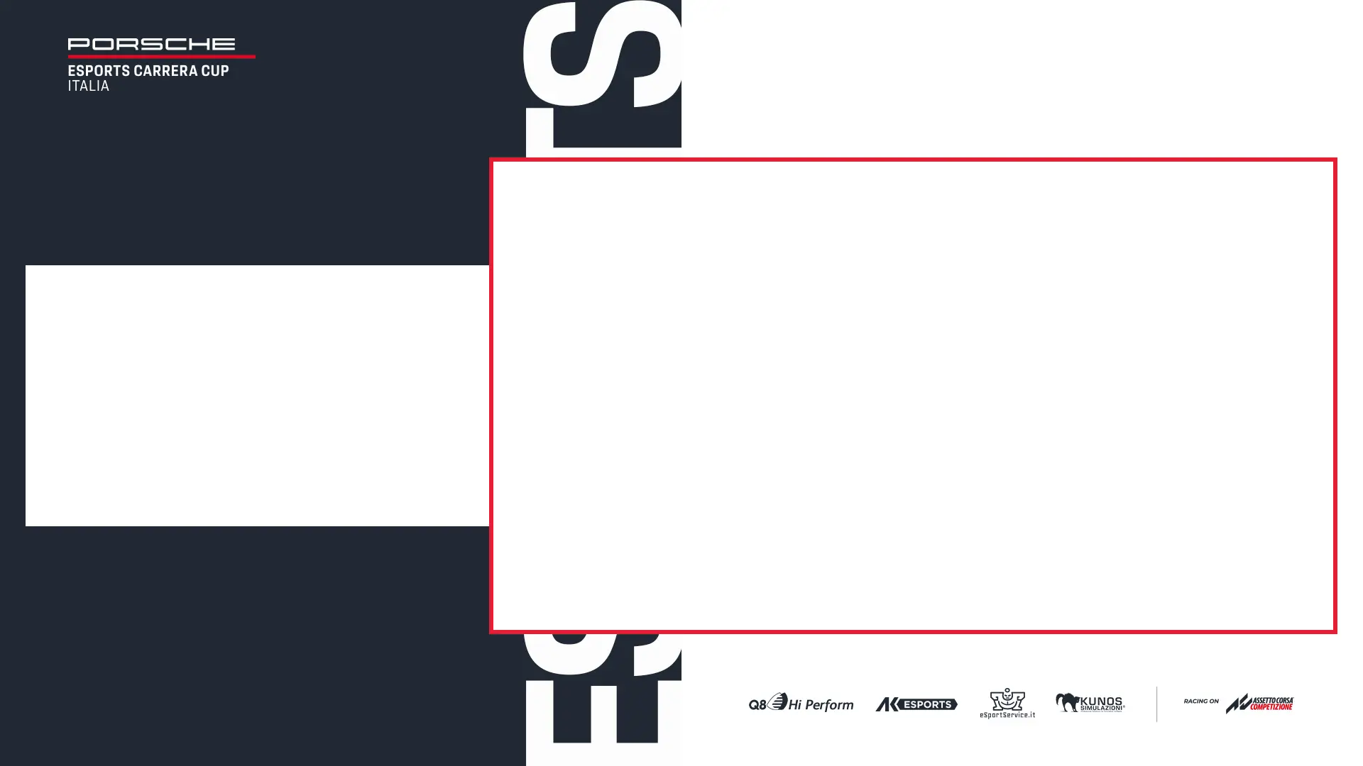 Broadcast graphics system for Porsche Esports Carrera Cup Italy live coverage